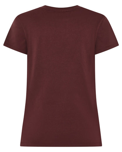 Old Rust coloured Didriksons Womens Ingaro Printed T-Shirt on white background 