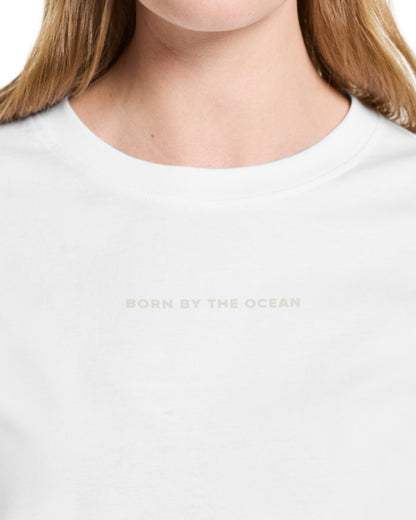 Snow White coloured Didriksons Womens Ingaro Printed T-Shirt on white background 