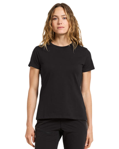 Black coloured Didriksons Womens Ingaro T-Shirt on white background 
