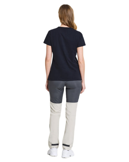 Dark Night Blue coloured Didriksons Womens Ingaro T-Shirt on white background 