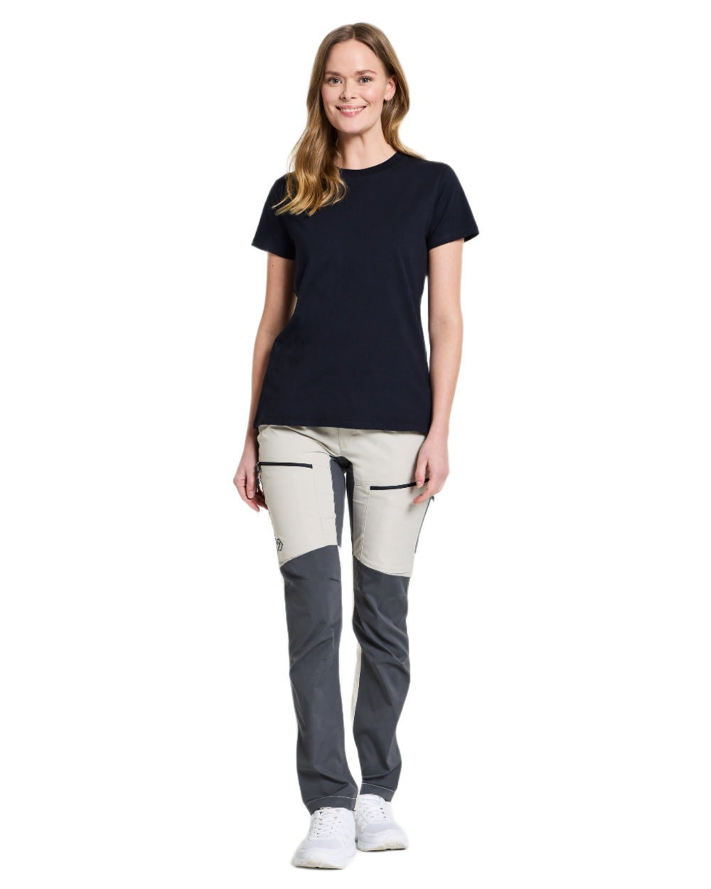 Dark Night Blue coloured Didriksons Womens Ingaro T-Shirt on white background 