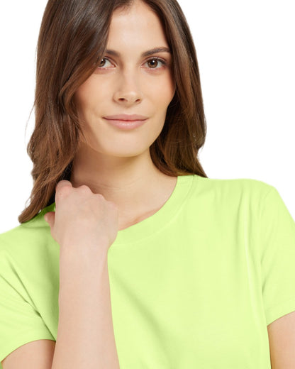 Light Avocado coloured Didriksons Womens Ingaro T-Shirt on white background 