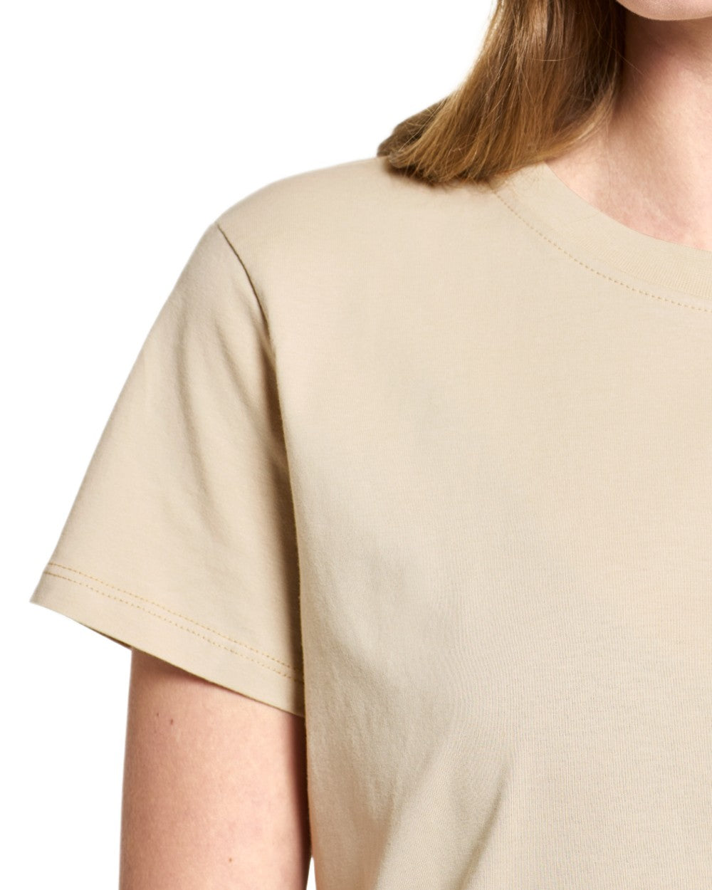 Light Beige coloured Didriksons Womens Ingaro T-Shirt on white background 