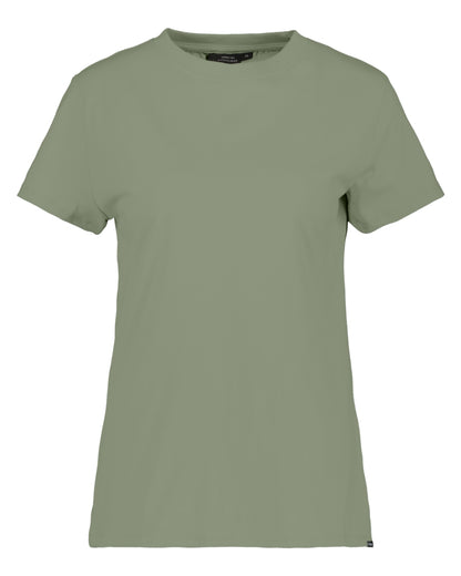 Light Moss coloured Didriksons Womens Ingaro T-Shirt on white background 
