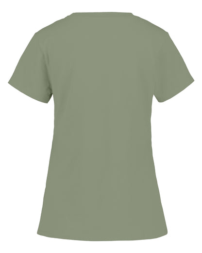Light Moss coloured Didriksons Womens Ingaro T-Shirt on white background 