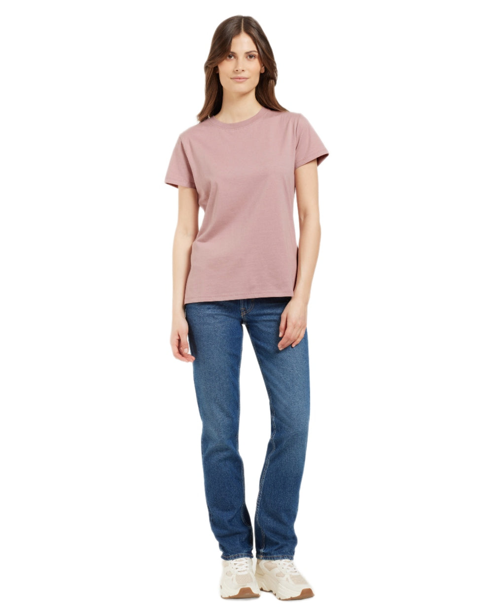 Oyster Lilac coloured Didriksons Womens Ingaro T-Shirt on white background 
