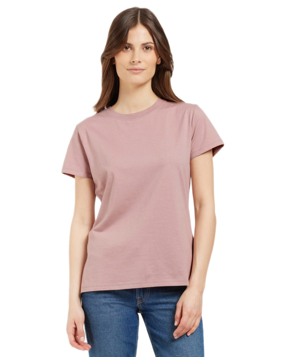 Oyster Lilac coloured Didriksons Womens Ingaro T-Shirt on white background 