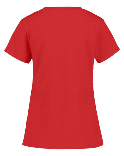Pomme Red coloured Didriksons Womens Ingaro T-Shirt on white background 