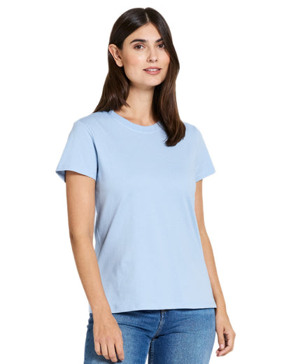 Sea Blue coloured Didriksons Womens Ingaro T-Shirt on white background 