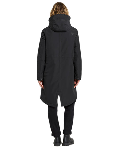 Black Coloured Didriksons Womens Iris Parka on white background 