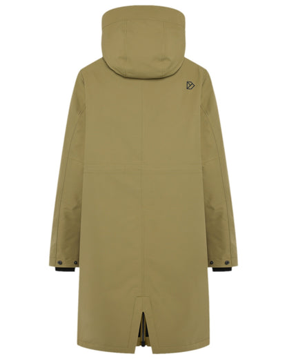 Olive Green Coloured Didriksons Womens Iris Parka on white background 