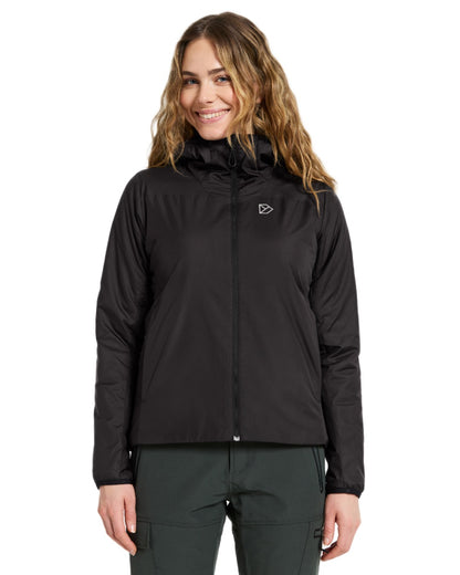 Black coloured Didriksons Womens Karix Jacket on white background 