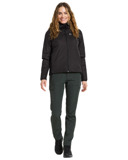 Black coloured Didriksons Womens Karix Jacket on white background 