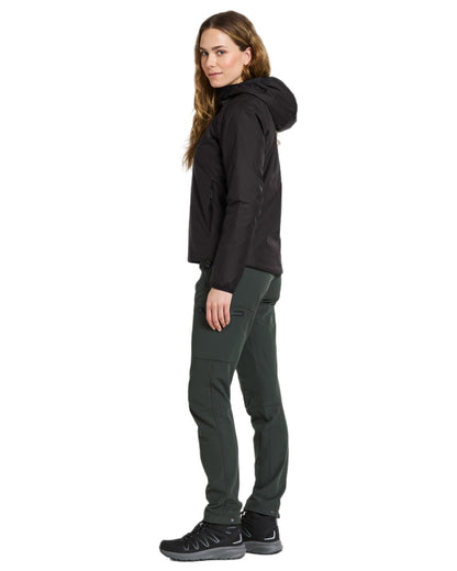 Black coloured Didriksons Womens Karix Jacket on white background 