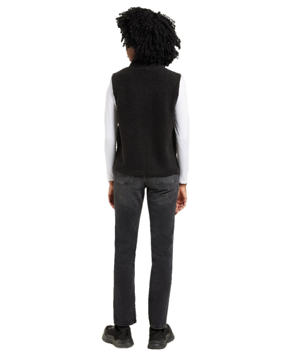 Black coloured Didriksons Womens Kiana Vest on white background 