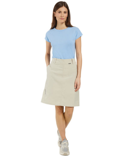 Light Beige coloured Didriksons Womens Liv Skirt on white background 