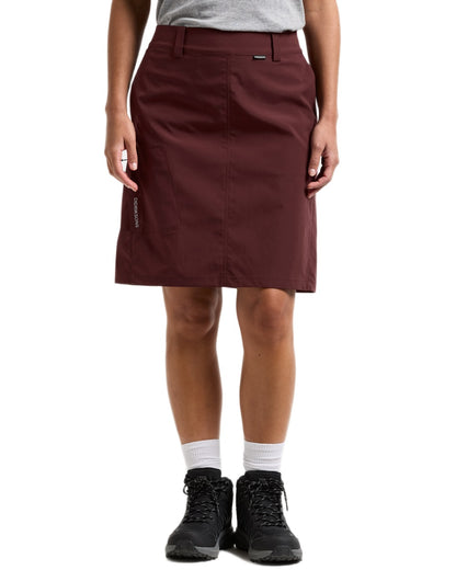 Old Rust coloured Didriksons Womens Liv Skirt on white background 
