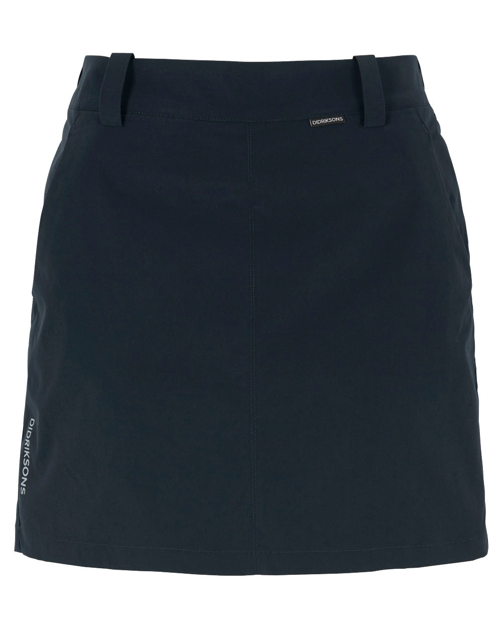 Dark Night Blue coloured Didriksons Womens Liva Skirt on white background 
