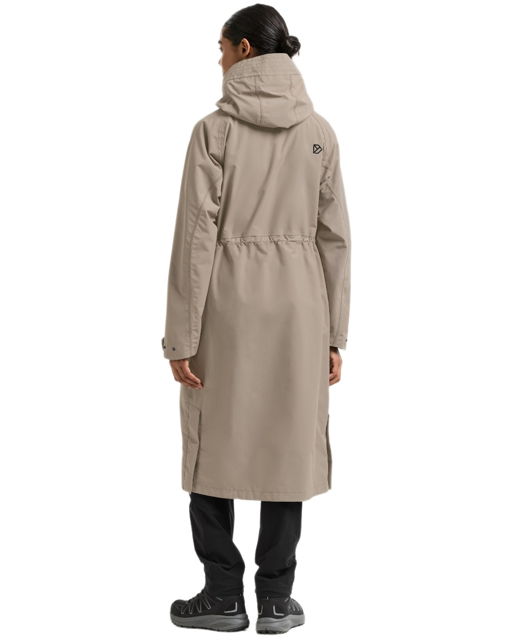 Ash Brown coloured Didriksons Womens Louise Long Parka on white background 