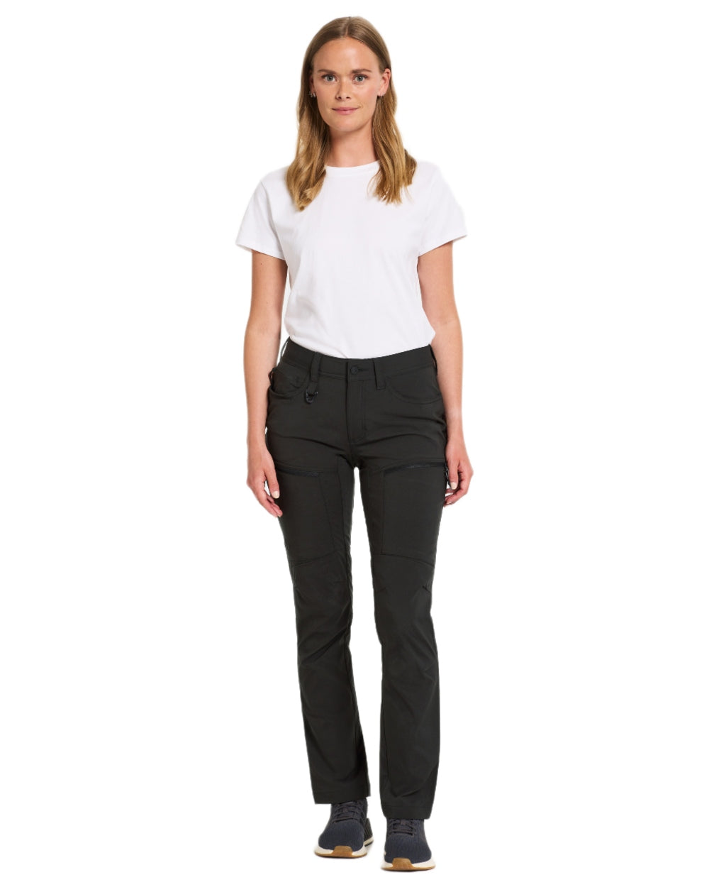 Black coloured Didriksons Womens Lynx Pants on white background 