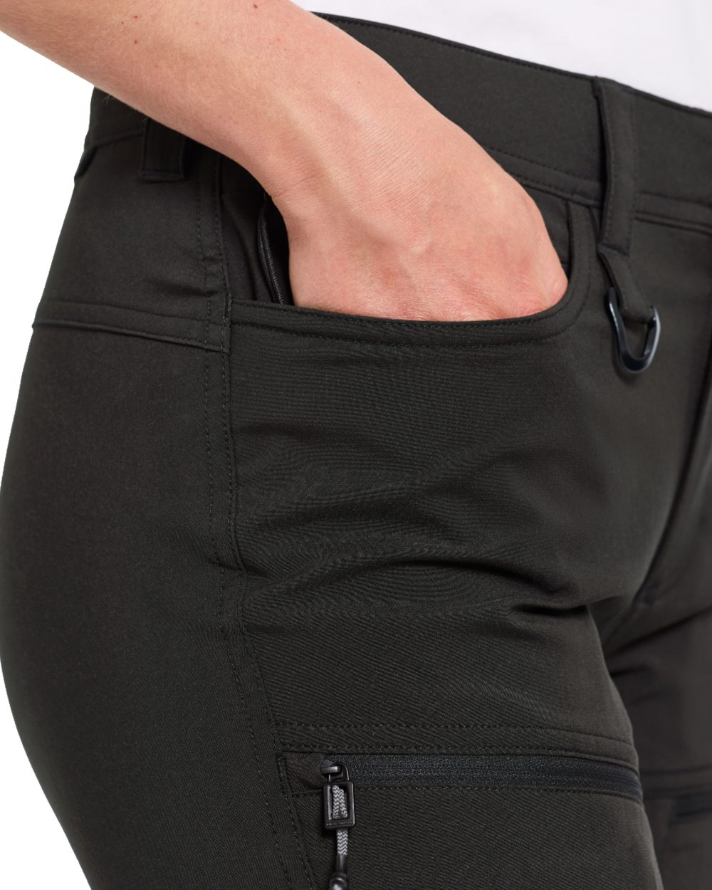Black coloured Didriksons Womens Lynx Pants on white background 