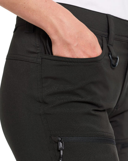 Black coloured Didriksons Womens Lynx Pants on white background 