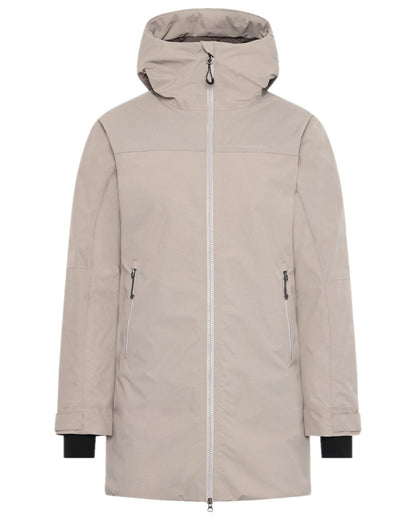Ash Brown Coloured Didriksons Womens Marget Parka on white background 