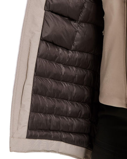 Ash Brown Coloured Didriksons Womens Marget Parka on white background 