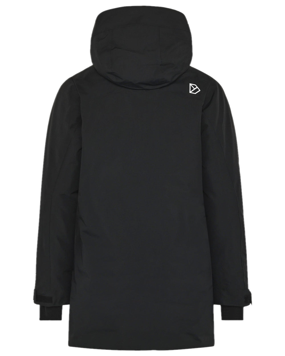 Black Coloured Didriksons Womens Marget Parka on white background 