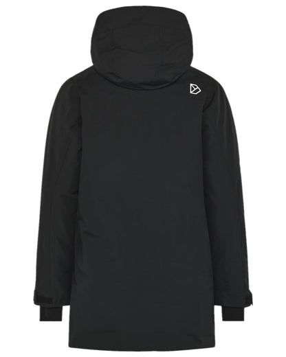 Black Coloured Didriksons Womens Marget Parka on white background 