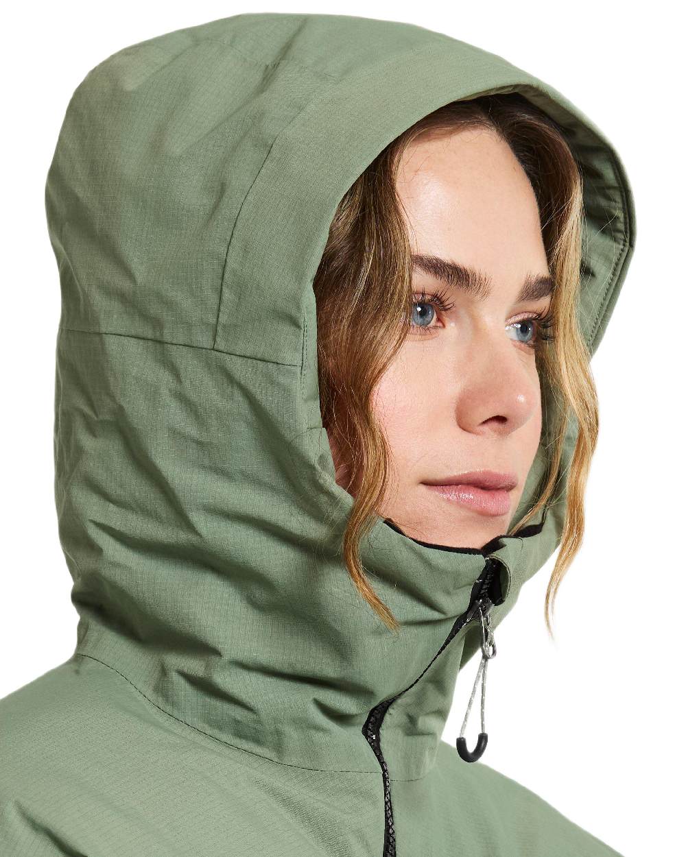 Light Moss Coloured Didriksons Womens Marget Parka on white background 