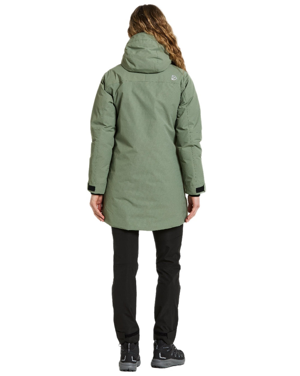 Light Moss Coloured Didriksons Womens Marget Parka on white background 