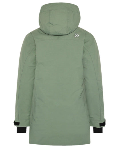 Light Moss Coloured Didriksons Womens Marget Parka on white background 