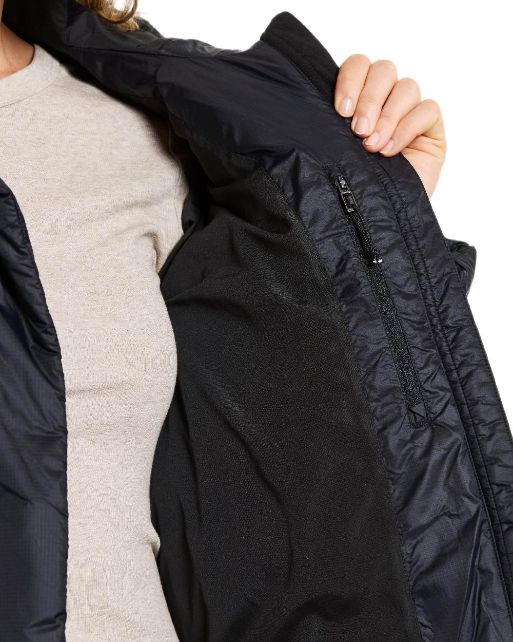Black Coloured Didriksons Womens Marion Parka on white background 