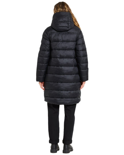 Black Coloured Didriksons Womens Marion Parka on white background 