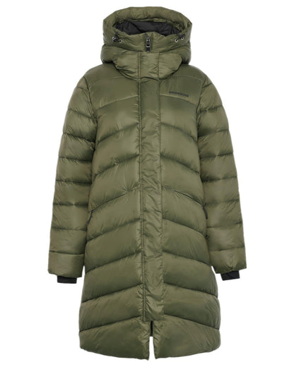 Deep Green Coloured Didriksons Womens Marion Parka on white background 