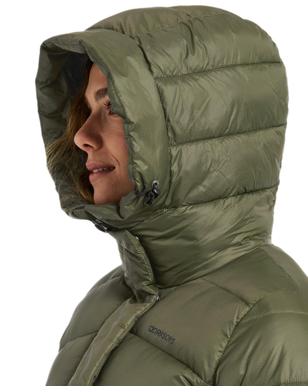 Deep Green Coloured Didriksons Womens Marion Parka on white background 