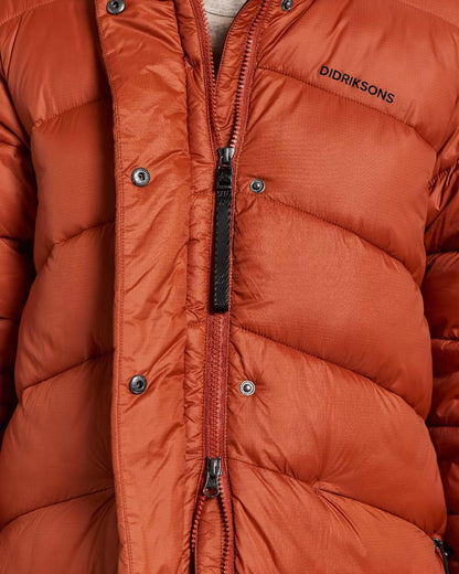 Rust Coloured Didriksons Womens Marion Parka on white background 