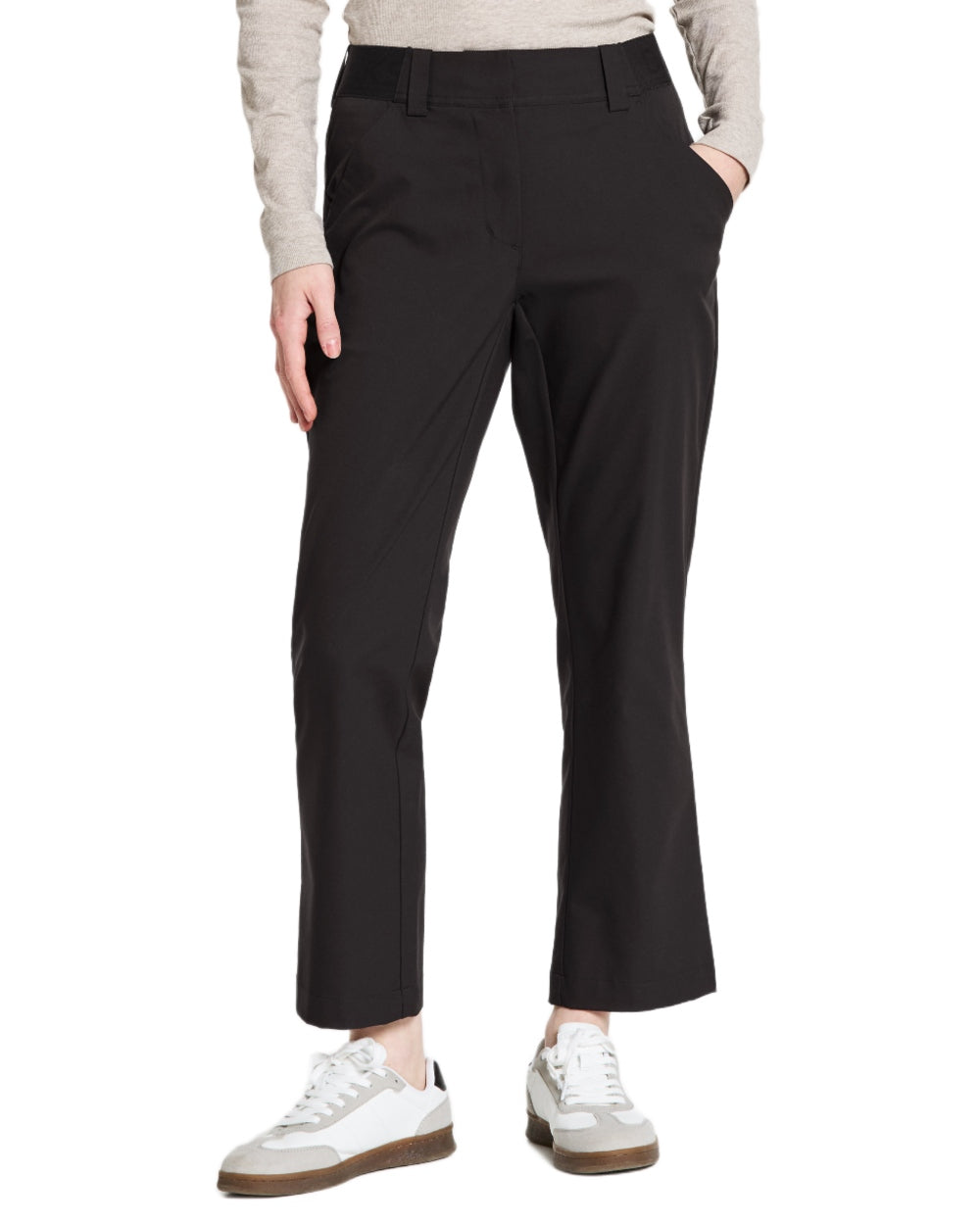 Black coloured Didriksons Womens Mary Pants on white background 