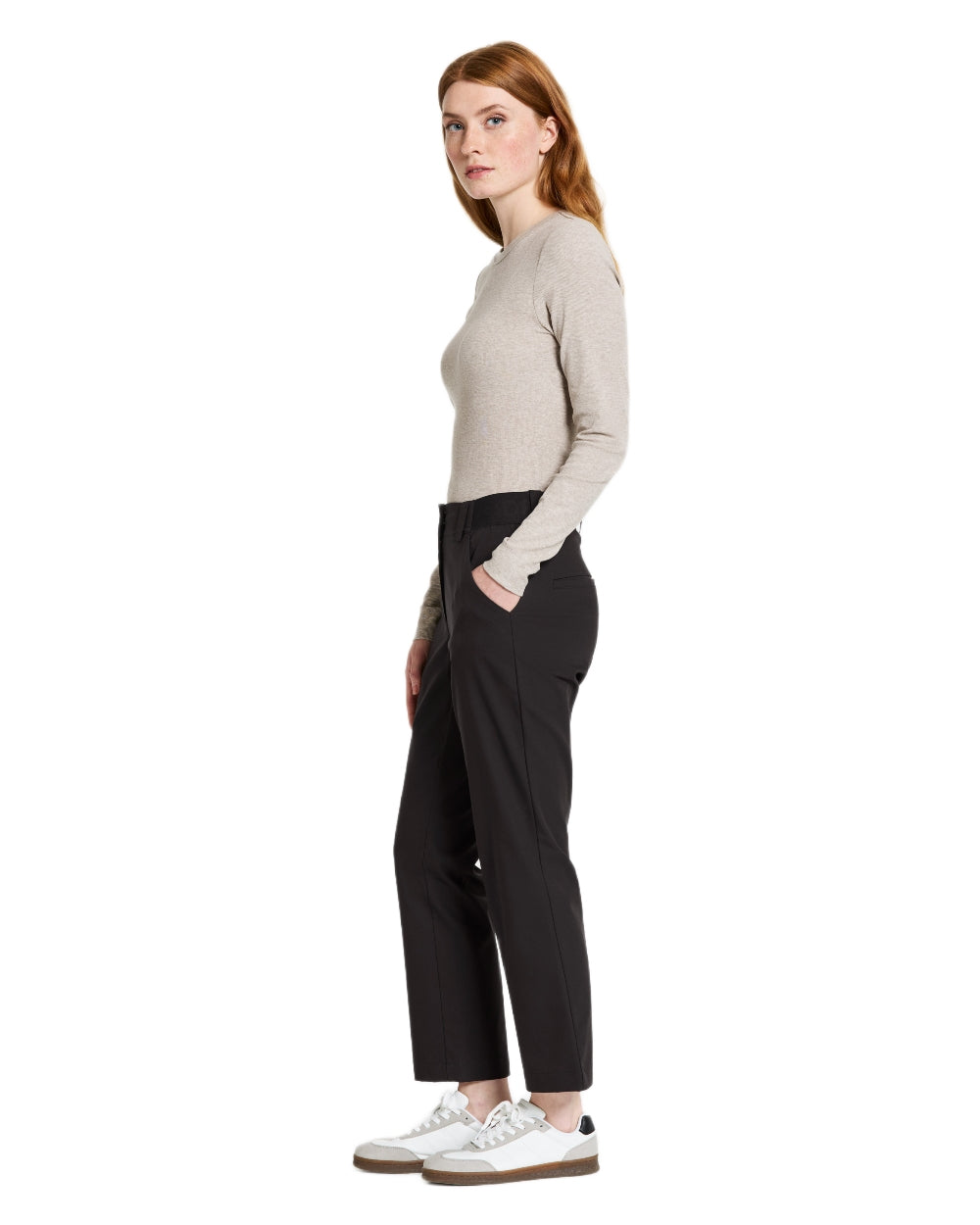 Black coloured Didriksons Womens Mary Pants on white background 