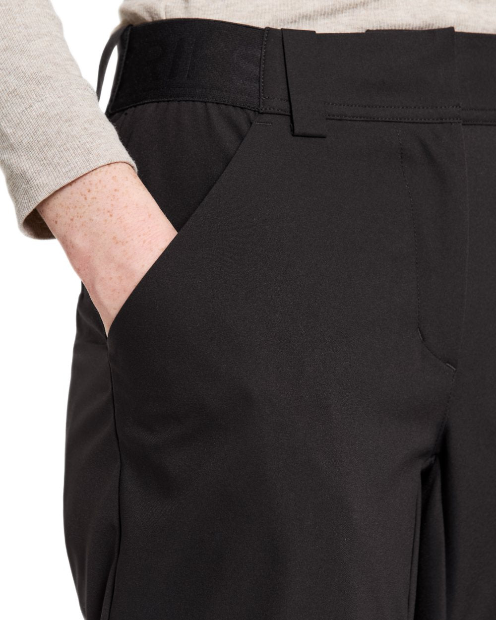 Black coloured Didriksons Womens Mary Pants on white background 