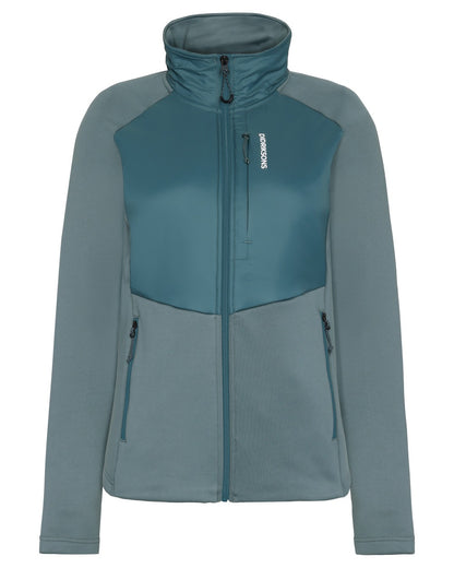 Factory Blue coloured Didriksons Womens Mija Full Zip Jacket on white background 