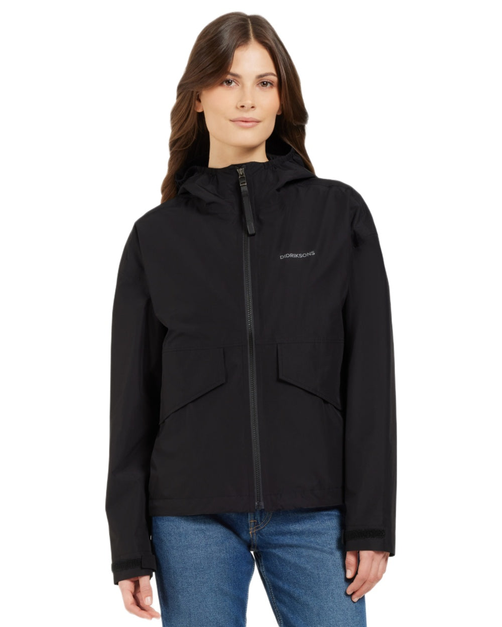 Black coloured Didriksons Womens Milena Jacket on white background 