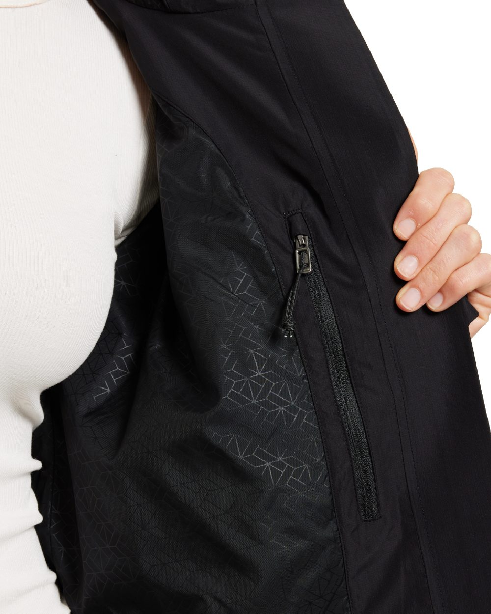 Black coloured Didriksons Womens Milena Jacket on white background 