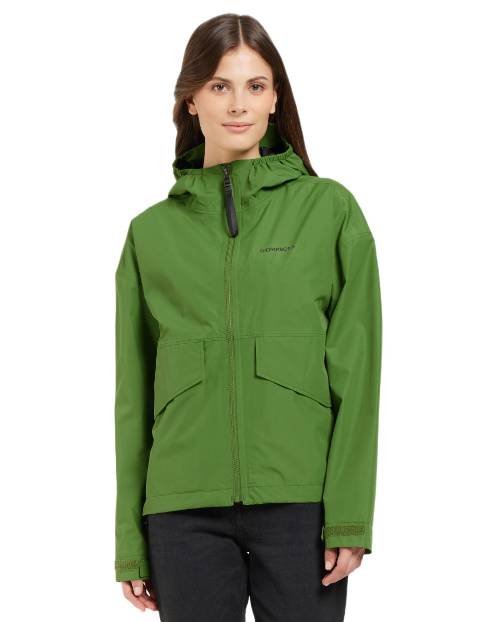 Velvet Green coloured Didriksons Womens Milena Jacket on white background 