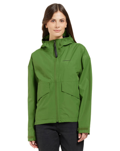 Velvet Green coloured Didriksons Womens Milena Jacket on white background 