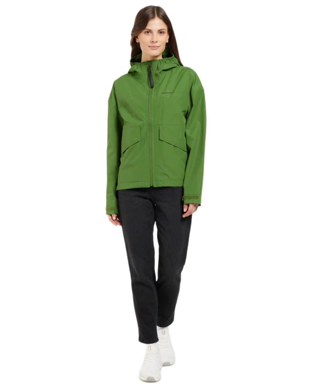 Velvet Green coloured Didriksons Womens Milena Jacket on white background 
