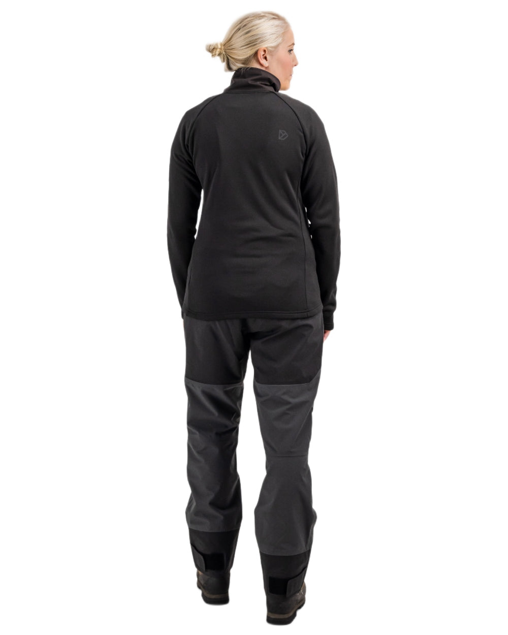 Black coloured Didriksons Womens Mistral Full Zip Sweater on white background 