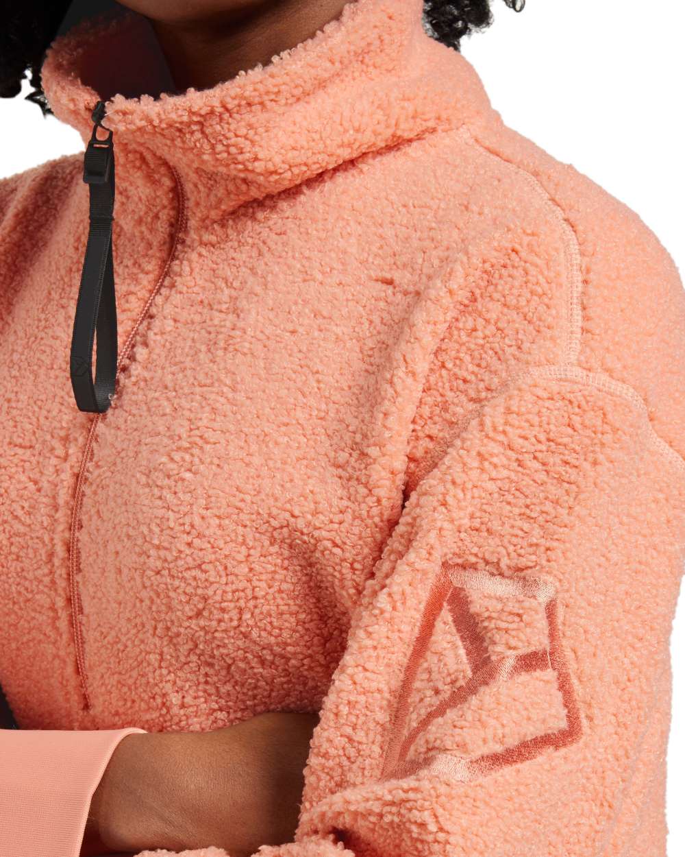 Clay Pink coloured Didriksons Womens Monia Half Zip Sweater on white background 