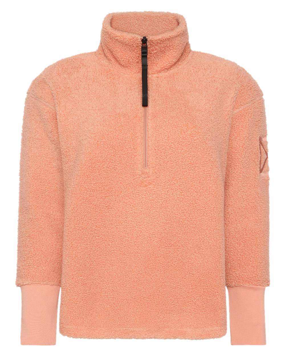 Clay Pink coloured Didriksons Womens Monia Half Zip Sweater on white background 